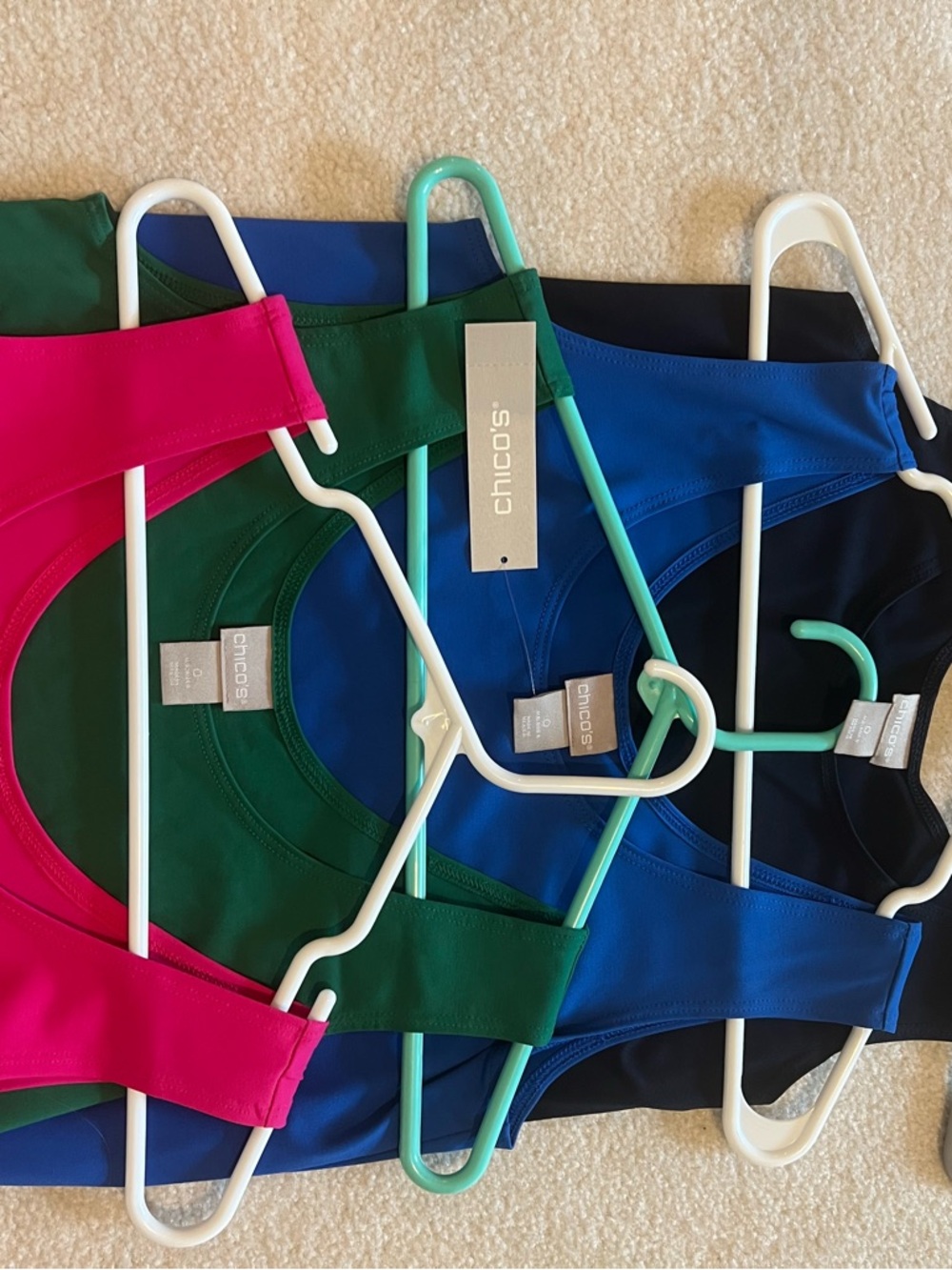 Chico's Sleeveless Knit Tank Tops in Hot Pink, Emerald, Royal Blue, Navy